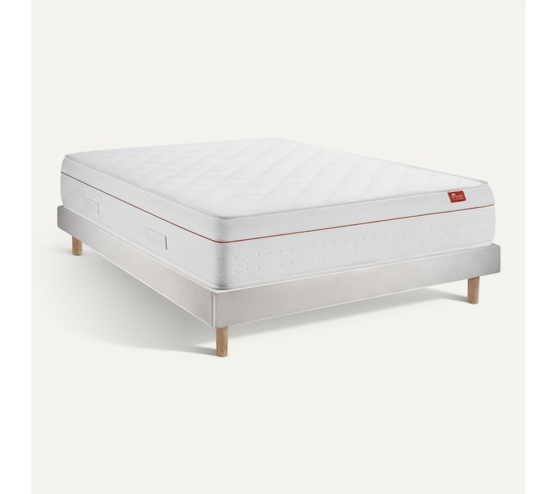 Ensemble Matelas Avec Sommier - Deluxe Et Milano Cement, 160x200cm, épaisseur 27cm