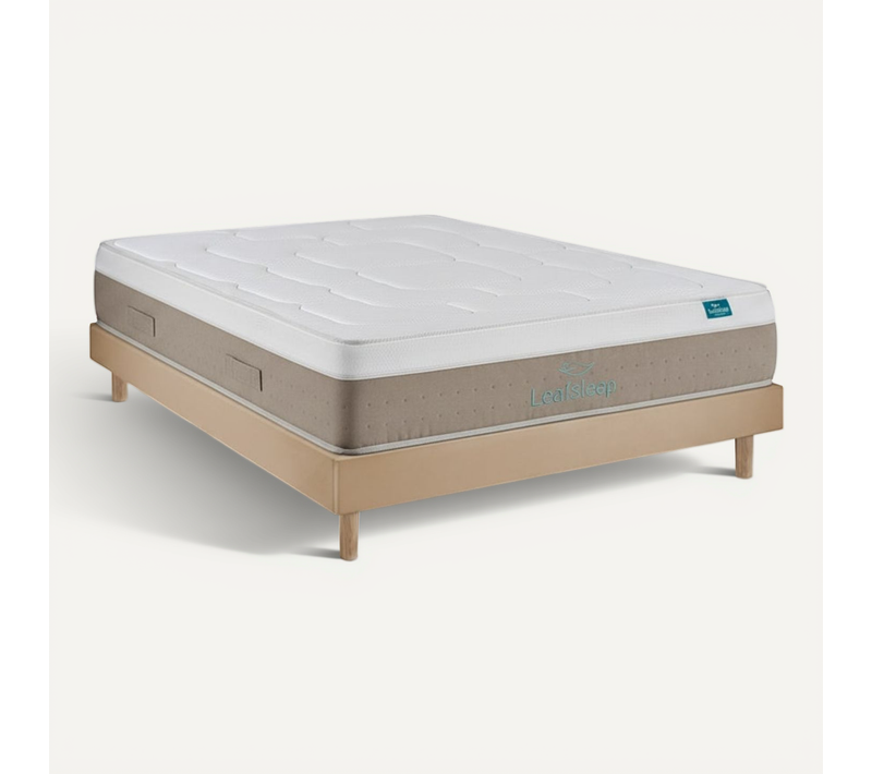 Ensemble Sommier Avec Matelas - Cloud Cotton Et Milano Taupe, 80x190cm, épaisseur 28cm