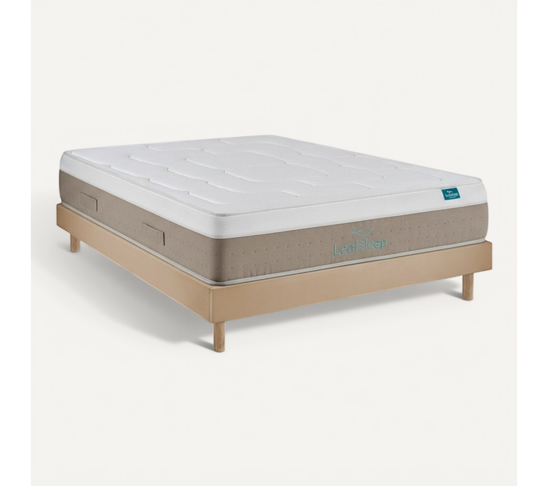 Ensemble Sommier Avec Matelas - Cloud Cotton Et Milano Taupe, 80x200cm, épaisseur 28cm