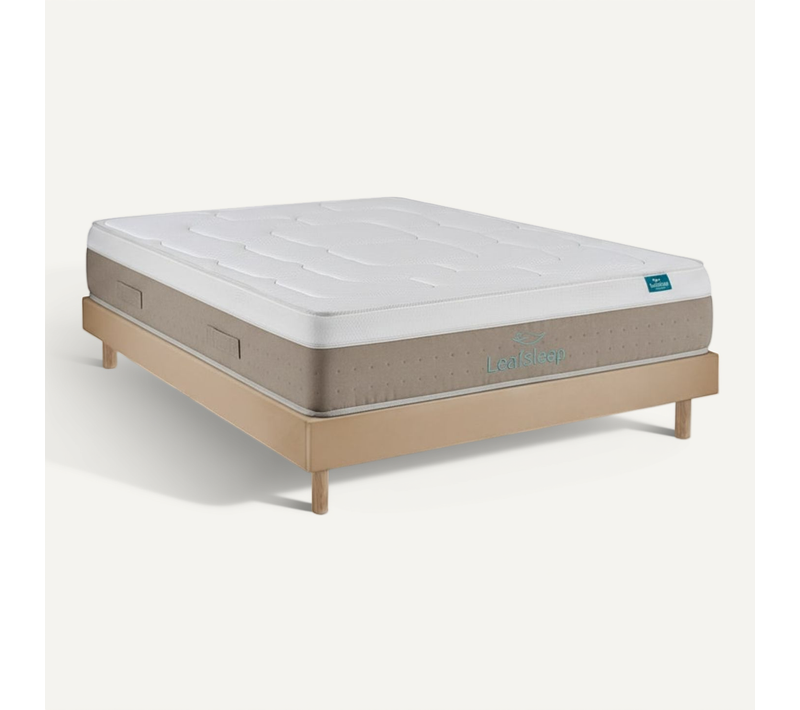 Ensemble Sommier Avec Matelas - Cloud Cotton Et Milano Taupe, 180x200cm, épaisseur 28cm