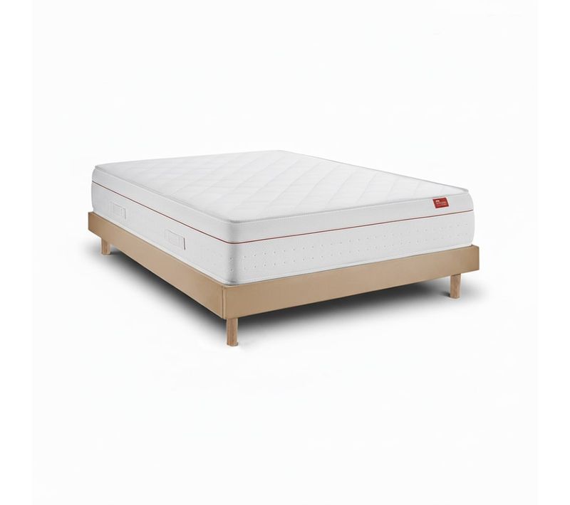 Ensemble Matelas Avec Sommier - Deluxe  Et Milano Taupe, 140x200cm, épaisseur 27cm