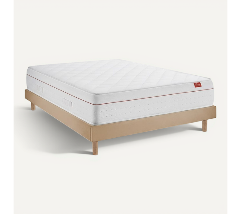 Ensemble Matelas Avec Sommier - Deluxe Et Milano Taupe, 160x200cm, épaisseur 27cm