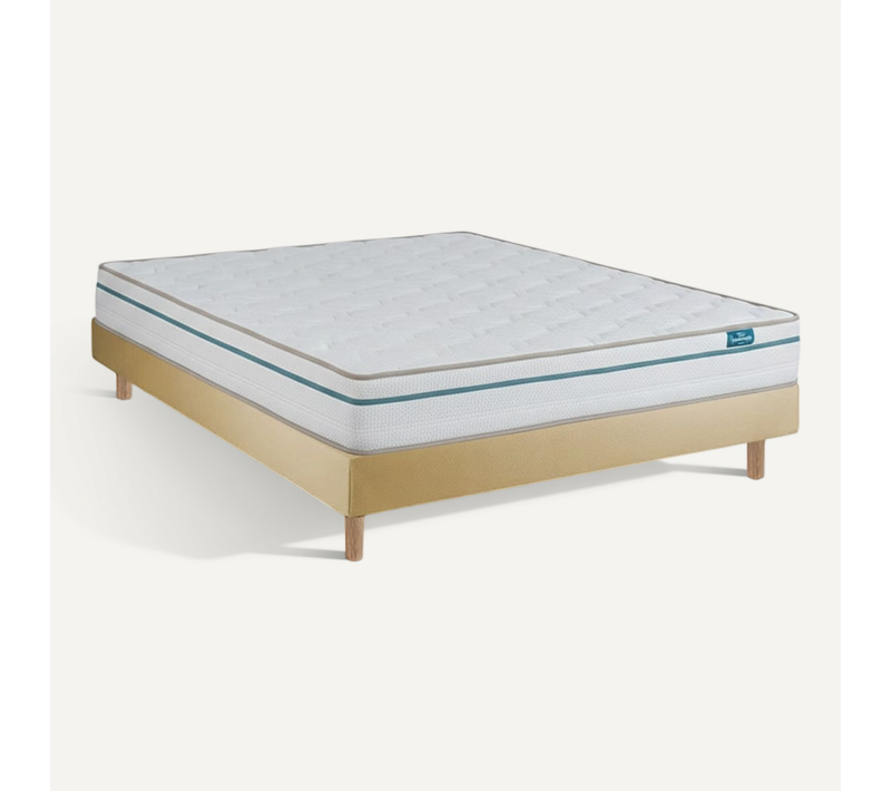 Ensemble Cloud One Et Sommier Beige - Matelas Et Sommier, 140x200cm, épaisseur 22cm