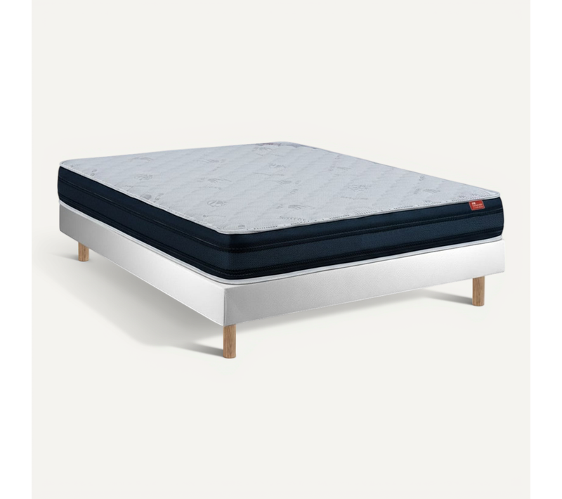 Ensemble Viscoflex  Et Sommier Blanc - Matelas Et Sommier, 90x190cm, épaisseur 22cm