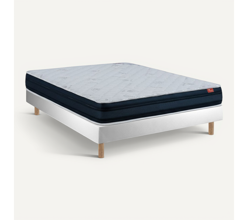 Ensemble Viscoflex  Et Sommier Blanc - Matelas Et Sommier, 80x200cm, épaisseur 22cm