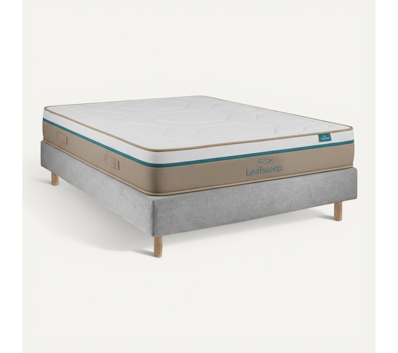 Ensemble Spring Visco Et Sommier Cement - Matelas Et Sommier, 90x190cm, épaisseur 27cm