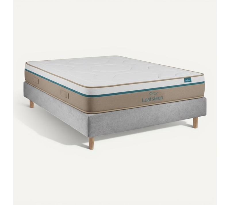 Ensemble Spring Visco Et Sommier Cement - Matelas Et Sommier, 140x200cm, épaisseur 27cm