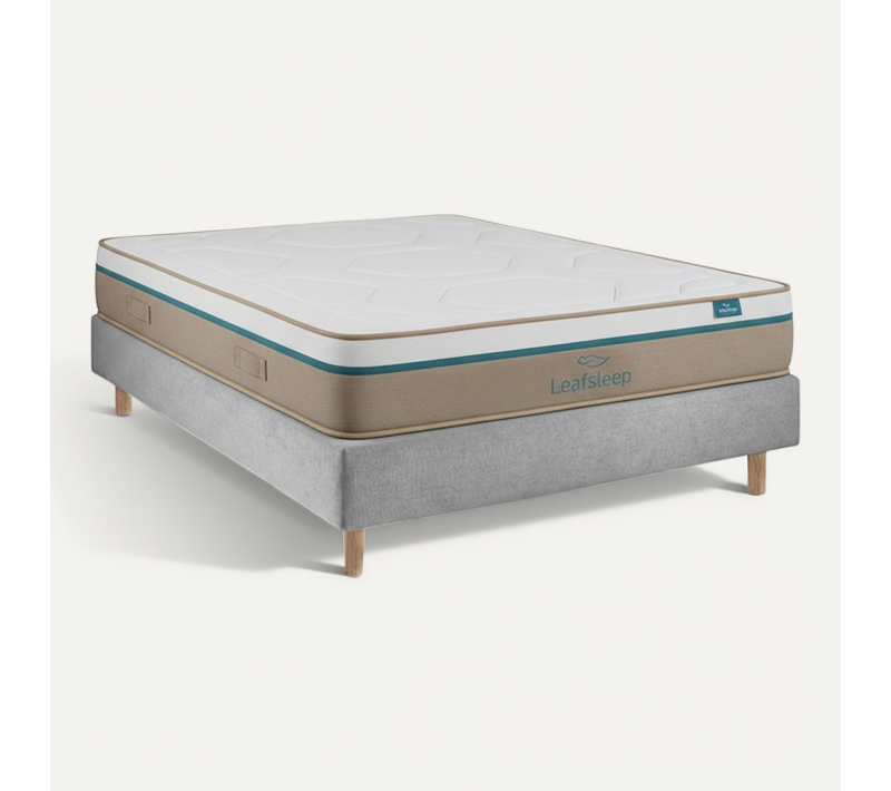 Ensemble Spring Visco Et Sommier Cement - Matelas Et Sommier, 160x200cm, épaisseur 27cm