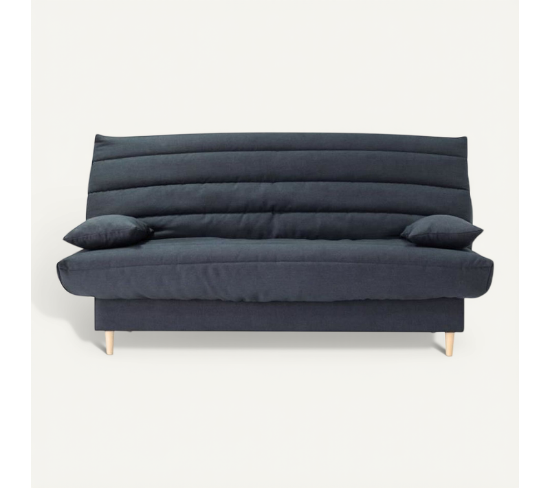 Clic Clac 3 Places - Gris - Couchage 125x190 Cm - Avec Coussins