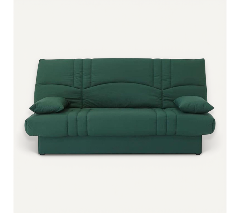 Banquette Clic Clac 3 Places - Tissu Vert Foret - Style Contemporain - L 190 X P 92 Cm -