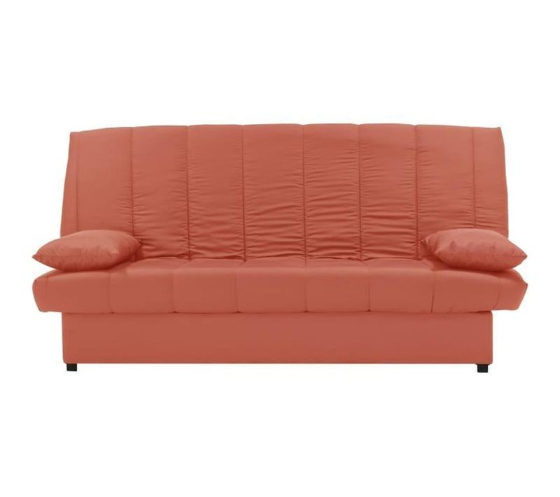 Banquette Clic Clac 3 Places - Tissu 100% Coton Terracotta  - Style Contemporain - L 190 X P92 Cm -