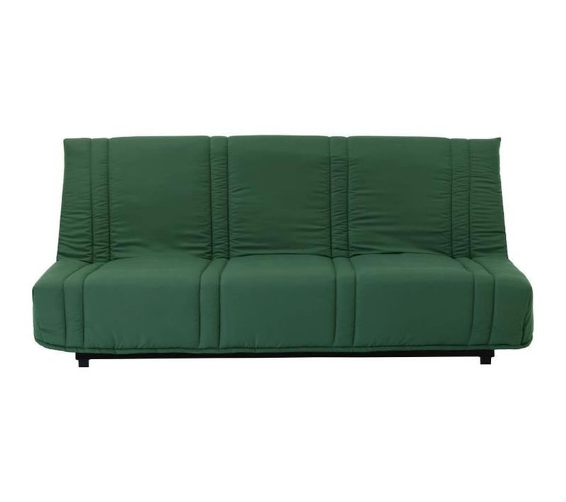 Clic Clac 3 Places Lena 20 - Tissu Coton Vert Foret - Couchage 125x190 Cm - L193 X P92 X H93 Cm