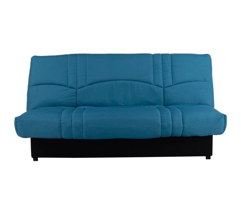 Banquette Clic-clac - 3 Places - Tissu Bleu Canard - 190 X 90 X 92 Cm - Pixie