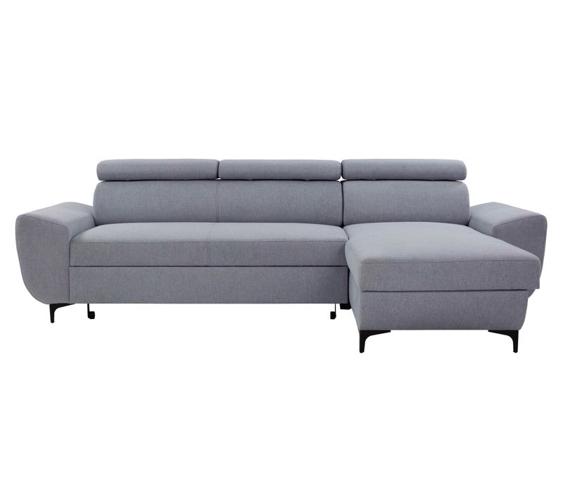 Canapé d'angle méridienne WESLEY réversible tissu loft gris