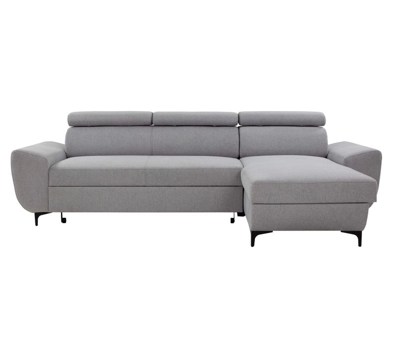 Canapé d'angle méridienne WESLEY réversible tissu loft beige