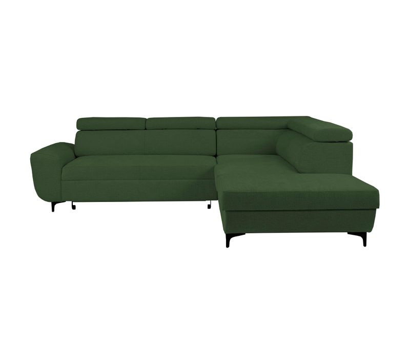 Canapé d'angle convertible SANTIAGO tissu kaki