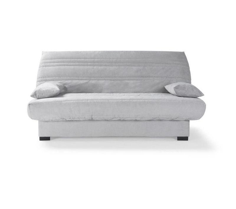 Banquette Clic Clac 3 Places - Matelas 17 Cm - Tissu Gris Clair - L199 X P96 X H103 Cm - Chloe
