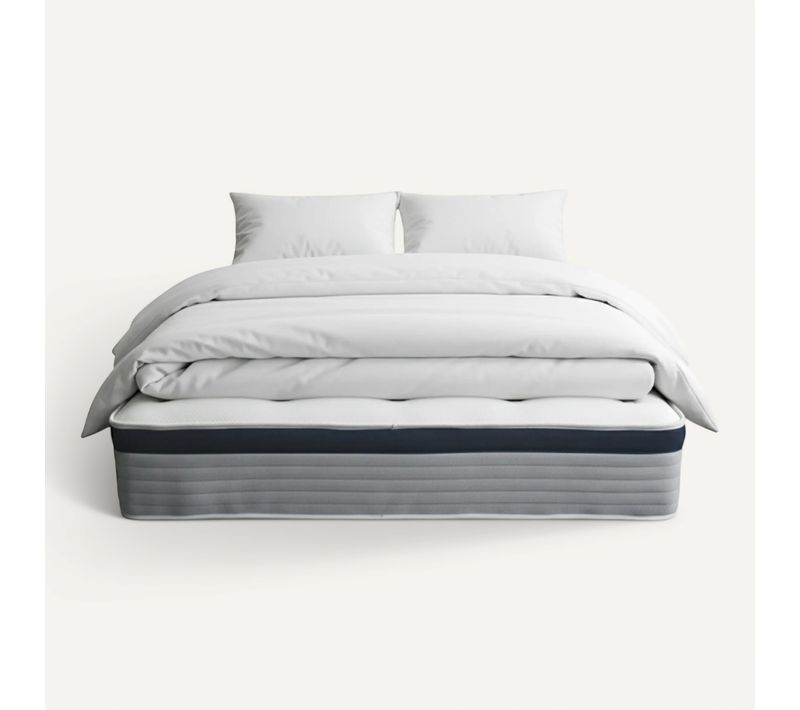 Ensemble matelas hybride 140x190 cm ép. 28 cm avec couette et 2 oreillers RIVER