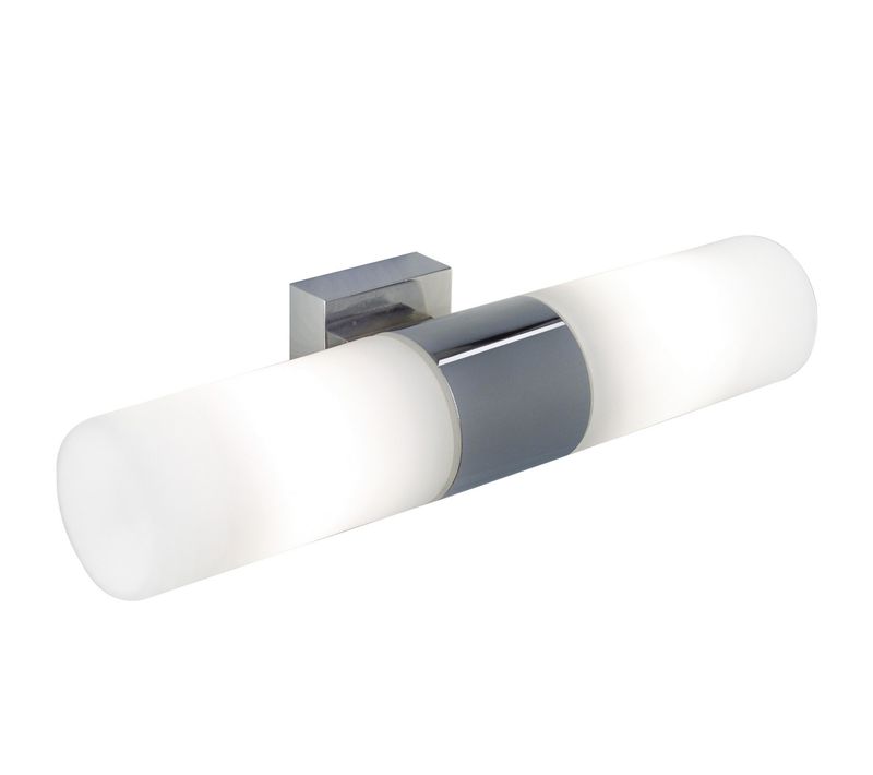 Applique Murale Tangens Double Verrerie Chromé, H.6 - Ip44 - E14 / Intérieur
