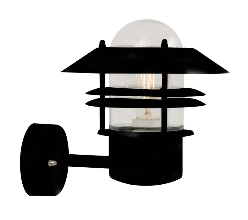 Applique Murale Blokhus Up Métal Noir, H.23 - Ip54 - E27 / Extérieur
