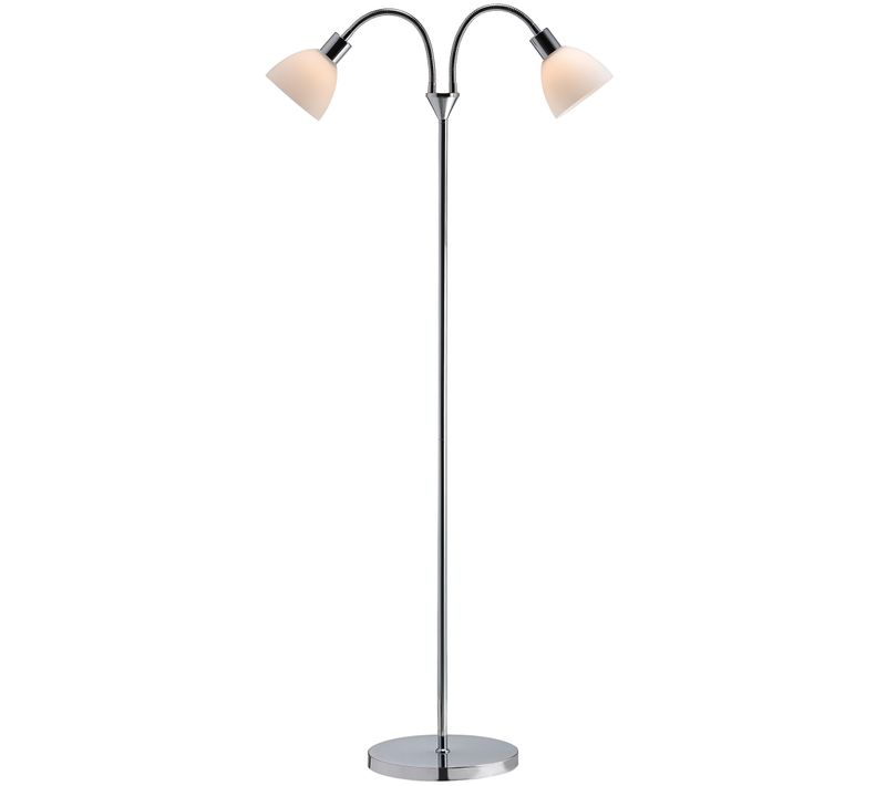 Lampadaire Ray Double Métal Chromé, H.158 - Ip20 - E14 / Intérieur