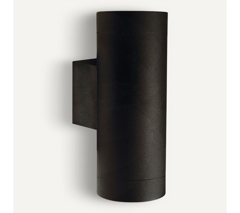 Applique Murale Tin Maxi Double Métal Noir, H.19 - Ip54 - Gu10 / Extérieur