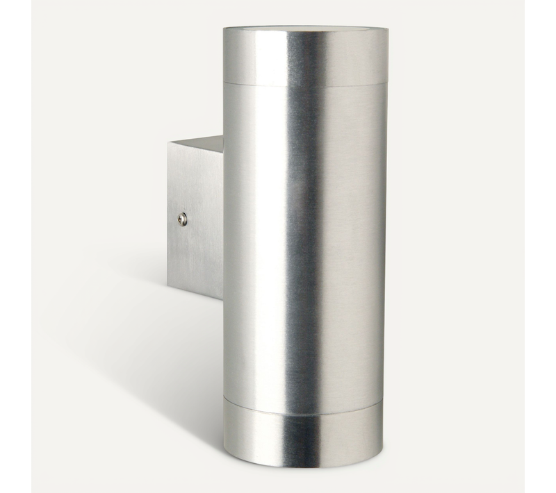Applique Murale Tin Maxi Double Aluminium Aluminium, H.19 - Ip54 - Gu10 / Extérieur