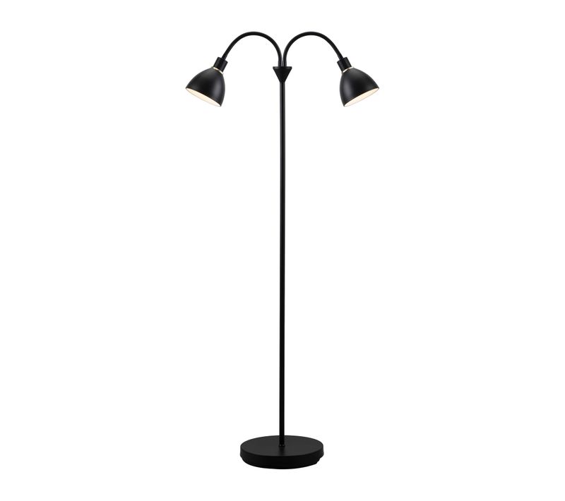 Lampadaire Ray Double Métal Noir, H.158 - Ip20 - E14 / Intérieur