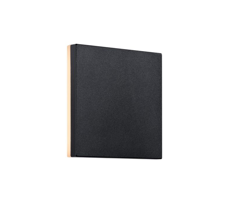 Applique Murale Artego Square Aluminium Noir, H.15 - Ip54 - LED Module / Extérieur