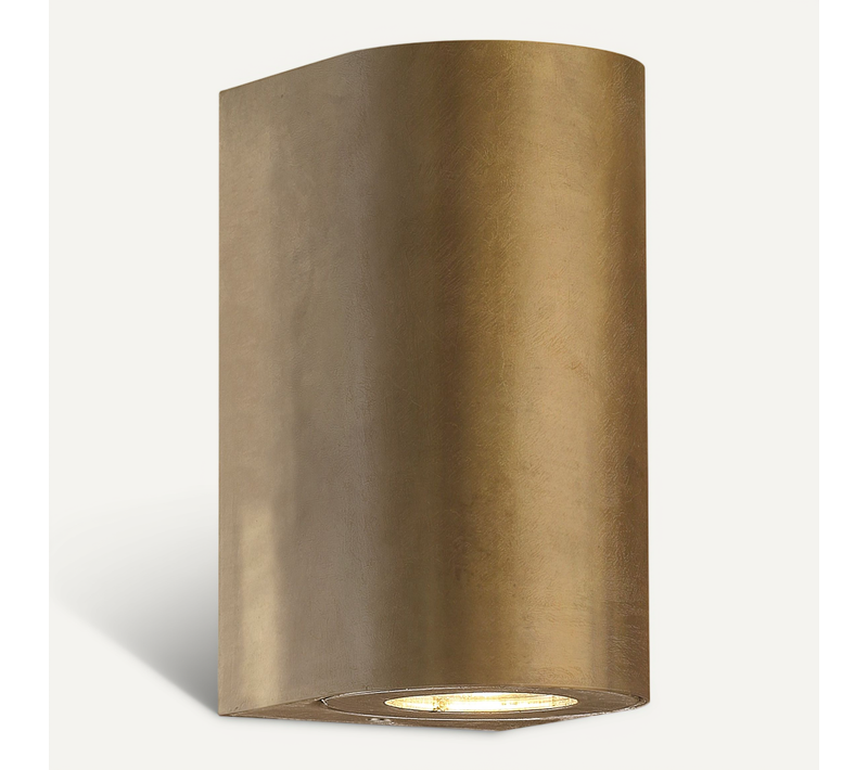 Applique Murale Canto Maxi 2 Brass Laiton, H.17.2 - Ip44 - Gu10 / Extérieur