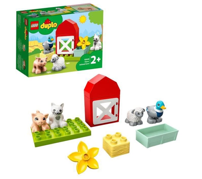 Duplo Town Les Animaux De La Ferme Jouet Avec Figurines Du Canard, Cochon Et Chat