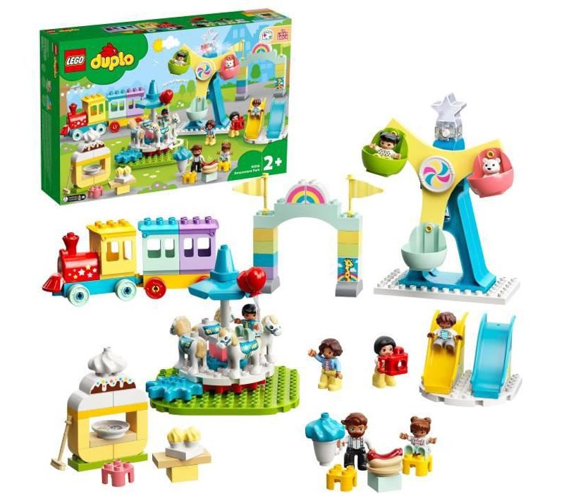 Duplo Town Le Parc D'attractions Jouet Enfant 2+ Ans Avec Train, Carrousel Et Grande Roue