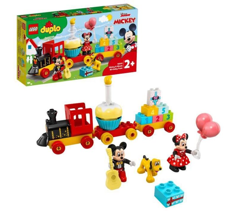 Duplo 10941 Le Train D'anniversaire De Mickey Et Minnie, Jouet Train Pour Bébé Avec Un Gâteau