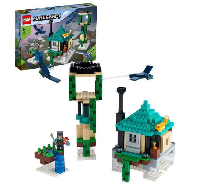 21173 Minecraft™ La Tour Du Ciel Jouet Pour Garçons Et Filles Avec Figurines De Pilote, Chat