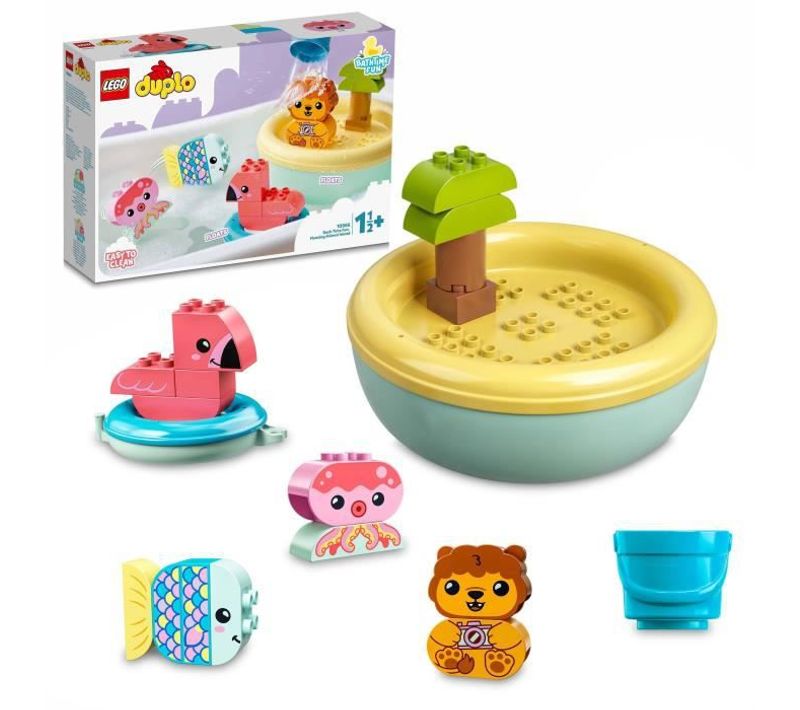 10966 Duplo Jouet De Bain : L'île Flottante Des Animaux, Set Baignoire Pour Bébés