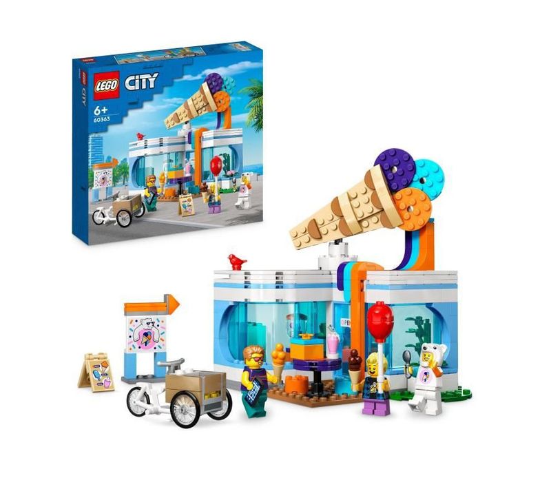 City 60363 La Boutique Du Glacier, Jouet Pour Enfants Des 6 Ans, Avec Vélo Cargo