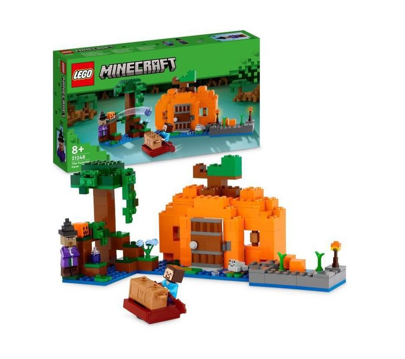 Minecraft 21248 La Ferme Citrouille, Jouet De Maison Avec Figurines Steve Et Sorciere