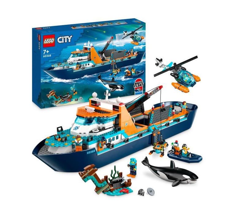 City 60368 Le Navire D'exploration Arctique, Jouet De Grand Bateau Flottant, Cadeau Enfants