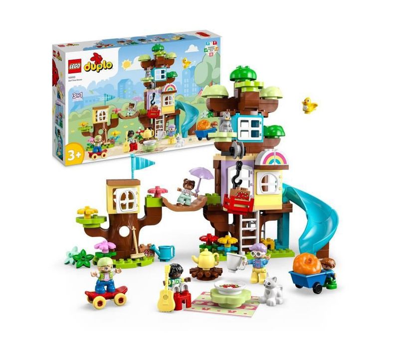 Duplo 10993 La Cabane Dans L'arbre 3en1, Jouet Éducatif Pour Enfants Des 3 Ans, Avec Briques