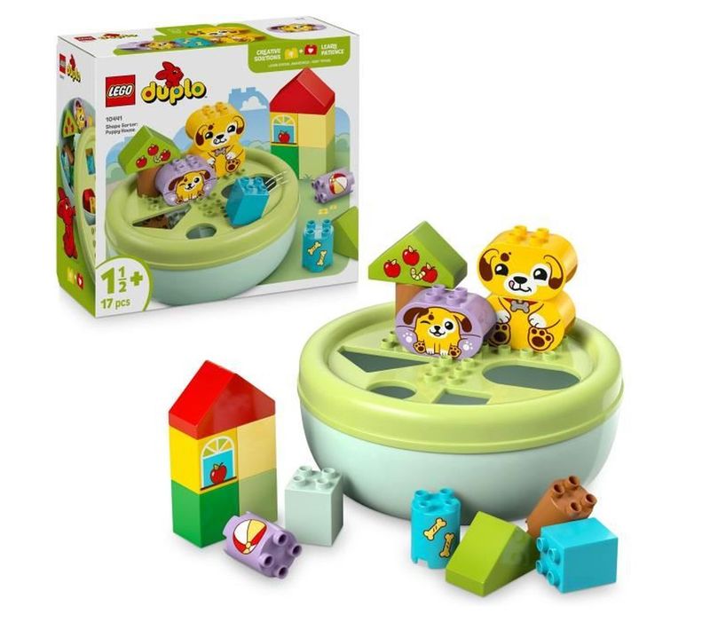Jeu Trieur De Formes Niche Du Chiot En Plastique 17 Pièces
