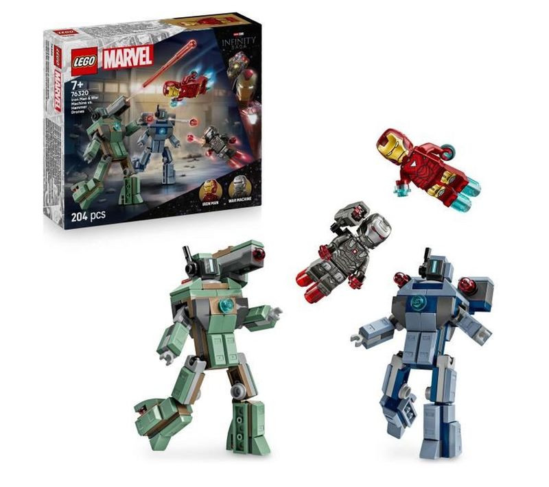 Set De Construction Marvel Iron Man, War Machine Et Drones Marteau