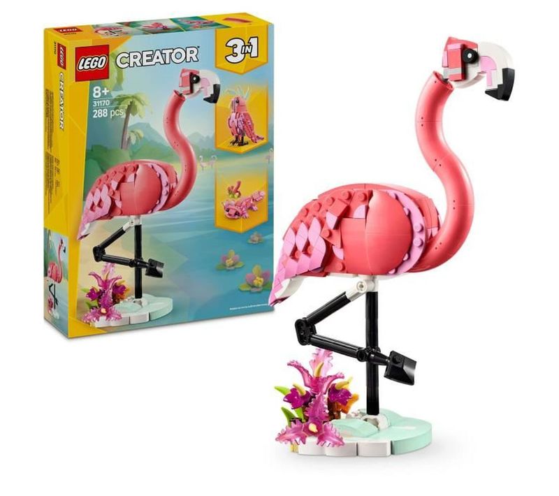 Jeu De Construction 3-en-1 Flamant Rose Articulé 288 Pièces