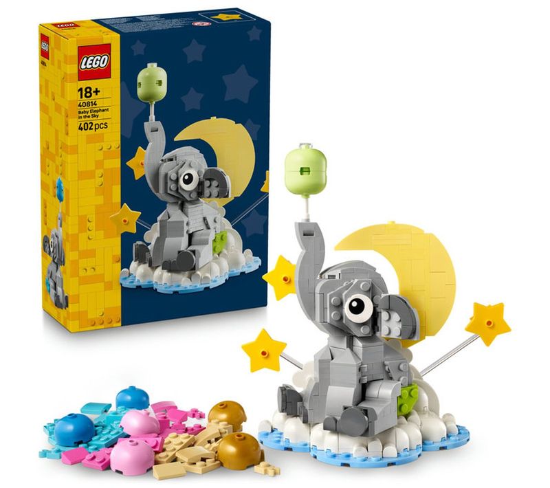 Modèle Lego Bébé éléphant Volant Sur Nuage, Tête Rotative