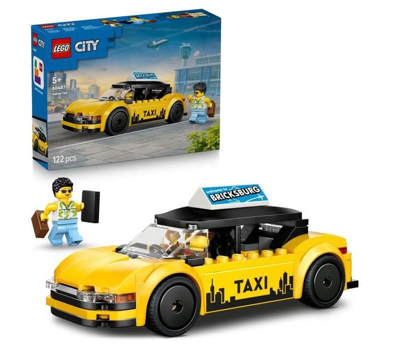 Taxi Jaune 60487 - Set De Construction 122 Pièces, 2 Minifigurines