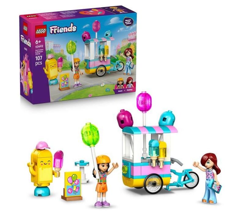 Stand De Glaces Et Ballons 42692 - 107 Pièces, 2 Mini-poupées, Triporteur