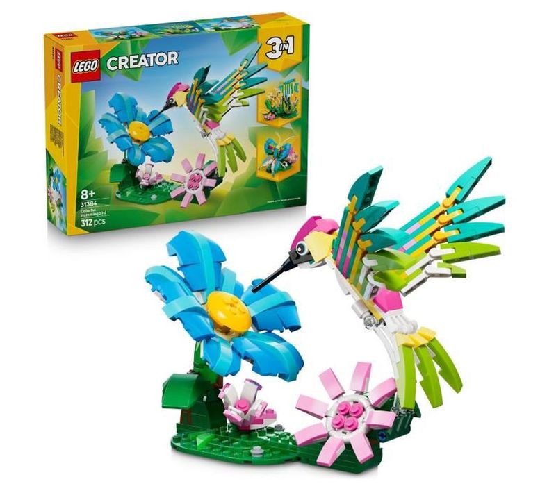Set Creator 3-en-1 Colibri Coloré — 312 Pièces, Modèles Affichables
