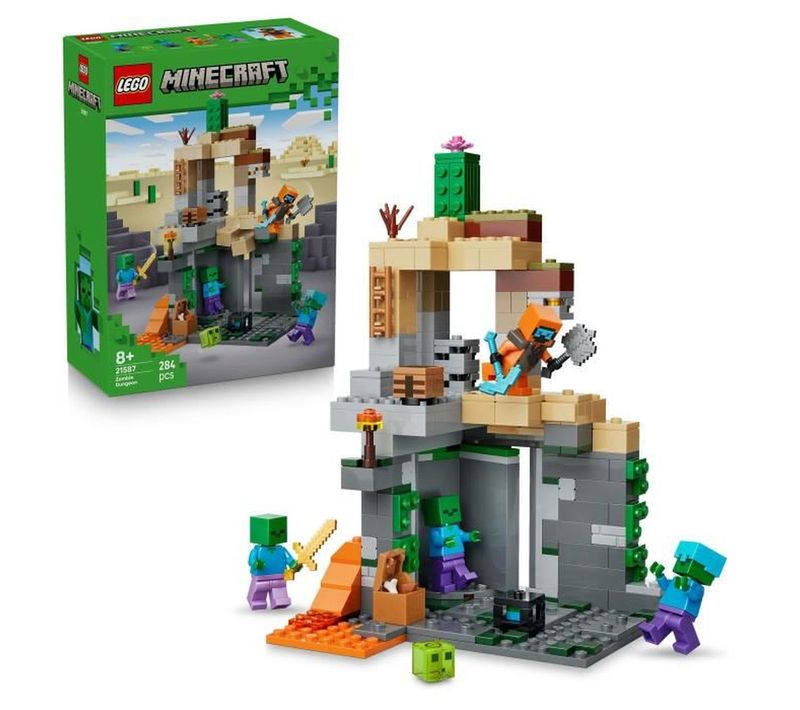 Minecraft Donjon Zombie - 284 Pièces, Set De Construction 8+