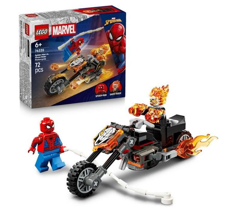Spider-man Contre Ghost Rider - Moto Et 2 Minifigurines, 72 Pièces
