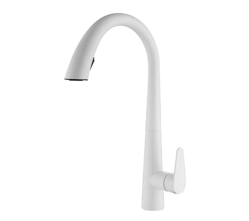 Robinet Cuisine Avec Douchette Extractible Mitigeur Monocommande Evier Froide Chaud Disponible Blanc