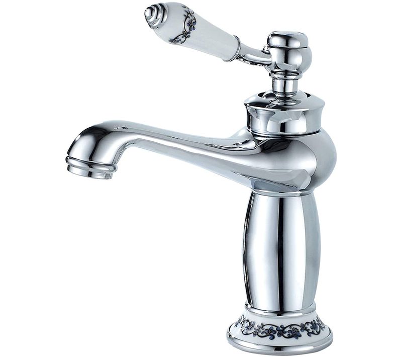 Robinet De Lavabo Rétro Mitigeur Monocommande Lavabo Robinet Salle Bain Eau Froide Chaude Chrome